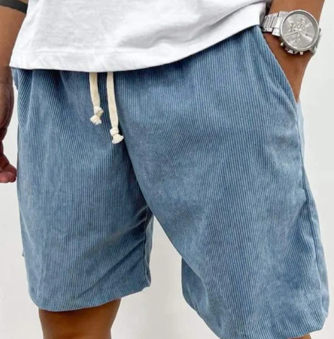 Shorts de veludo cotelê macio e canelado